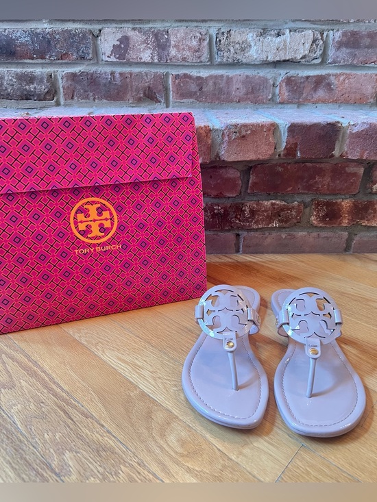 Tory Burch Shoes - **SOLD** Tory Burch Sea Shell Pink Patent Leather Miller Sandals